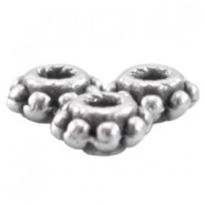 DQ Metall Röhren Ring Perle 5x2mm Antik silber 